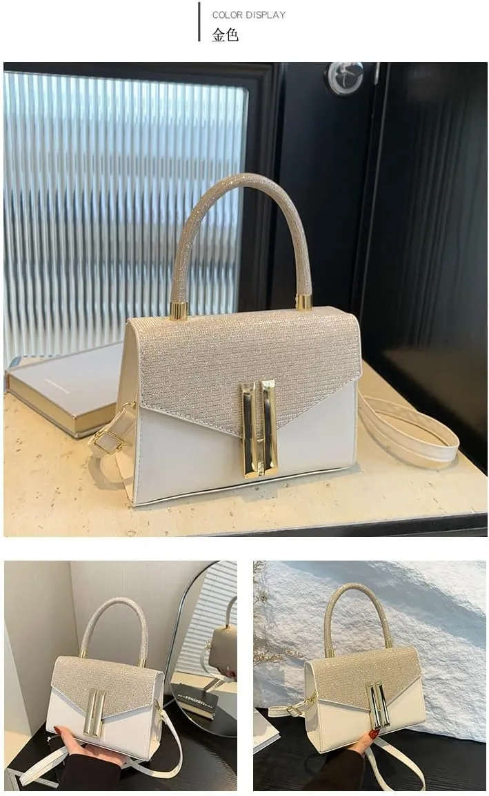 2024 New Women's Leather Satchel Handbag with Mini Crossbody Shoulder Strap Purse Women' Hand Bags Satchel Bag Handle Purses Designer Handbags for Women Clutch Purse Satchel (C)