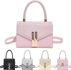 2024 New Women's Leather Satchel Handbag with Mini Crossbody Shoulder Strap Purse Women' Hand Bags Satchel Bag Handle Purses Designer Handbags for Women Clutch Purse Satchel (D)