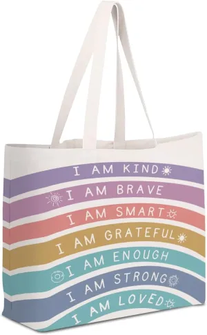 4Pcs Positive Affirmation Rainbow Canvas Tote Bag Mental Health Gifts Inspirational Gifts Reusable Grocery Bags 2