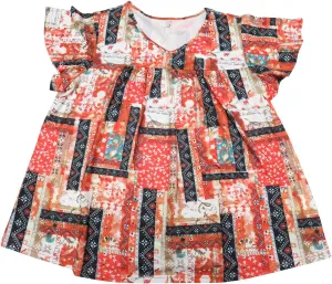Agnes Orinda Plus Size Women's V Neck Ruffle Short Sleeve Tops Boho Floral Summer t Shirt Tee Tops Blouse Casual 2025