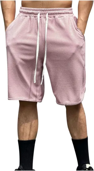Alalaso Big and Tall Shorts for Men Cotton Shorts for Men Mens Drawstring Shorts Sport Cargo Shorts Drawstring Belted