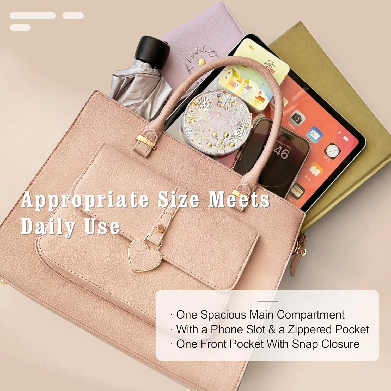 ALYSSA Tote Bag for Women Medium Crossbody Purse Shoulder Bag Top Handle Satchel Cute Wallet 3Pcs Handbags Set Gift
