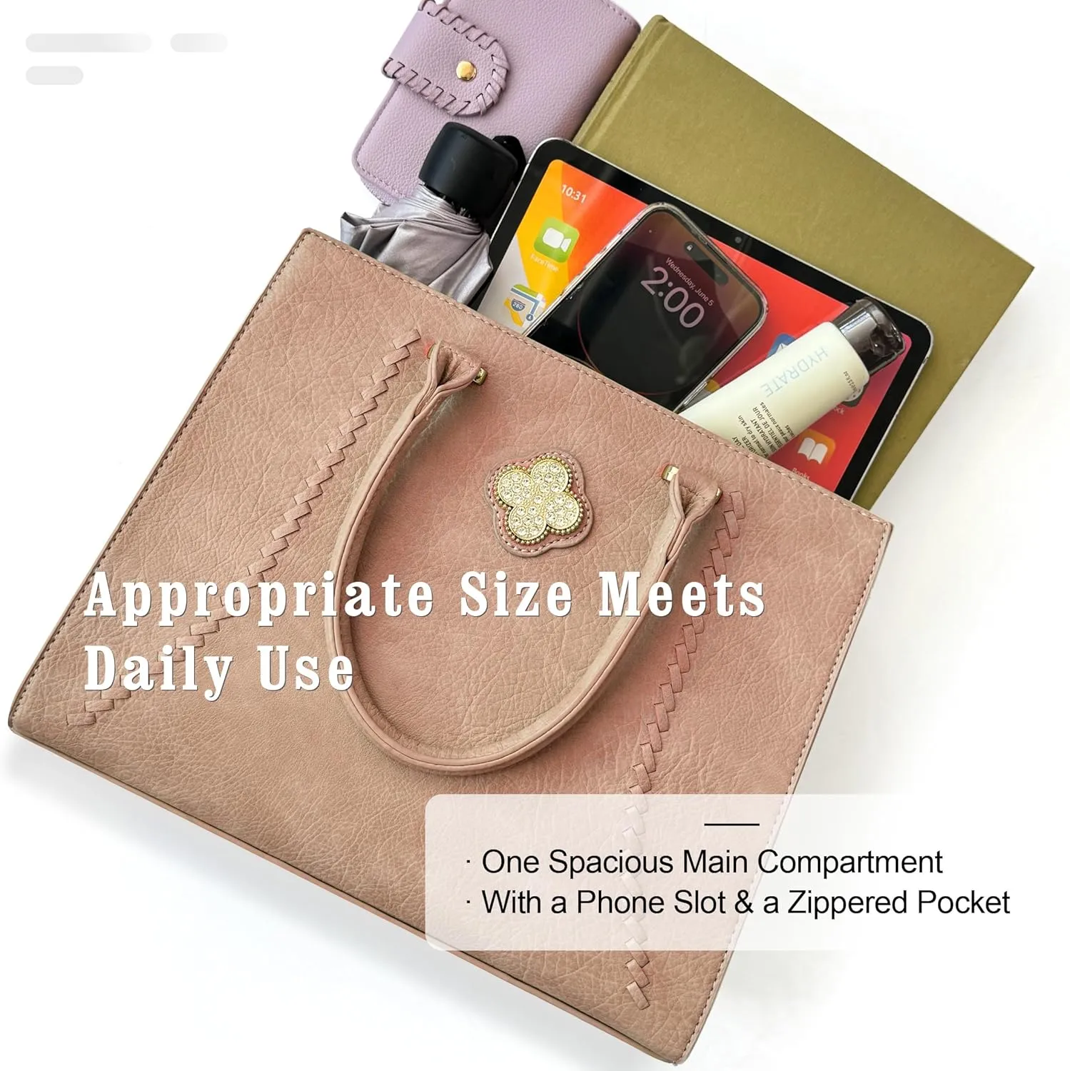 ALYSSA Tote Bag for Women Medium Crossbody Purse Shoulder Bag Top Handle Satchel Cute Wallet 3Pcs Handbags Set Gift
