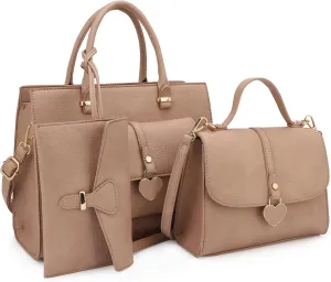 ALYSSA Tote Bag for Women Medium Crossbody Purse Shoulder Bag Top Handle Satchel Cute Wallet 3Pcs Handbags Set Gift