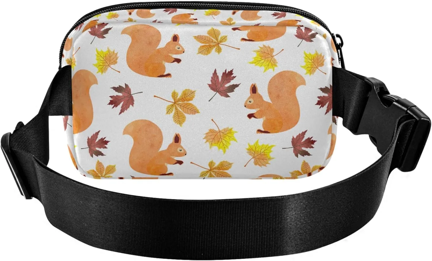 Autumn Squirrel Leaf Fanny Packs for Women Designer Belt Bags Hip Pack Waterproof Waist Purse for Women