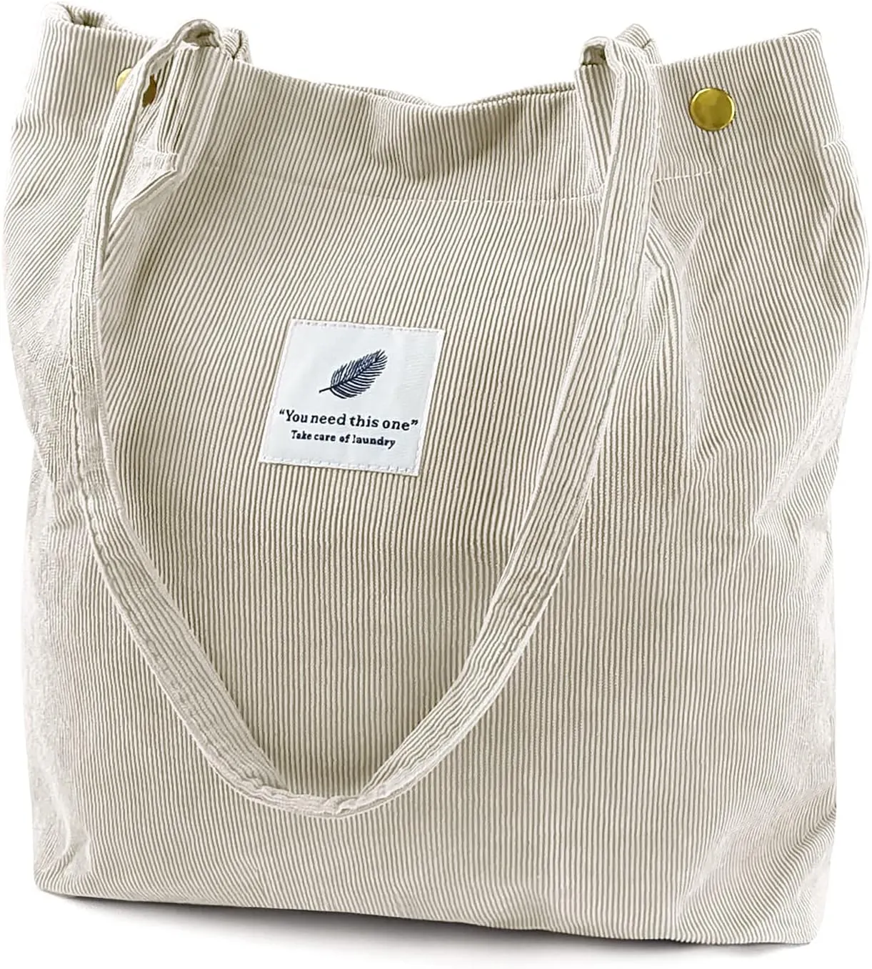 Ayieyill Corduroy Tote Bag for Women Canvas Shoulder Cord Purse with Inner Pocket