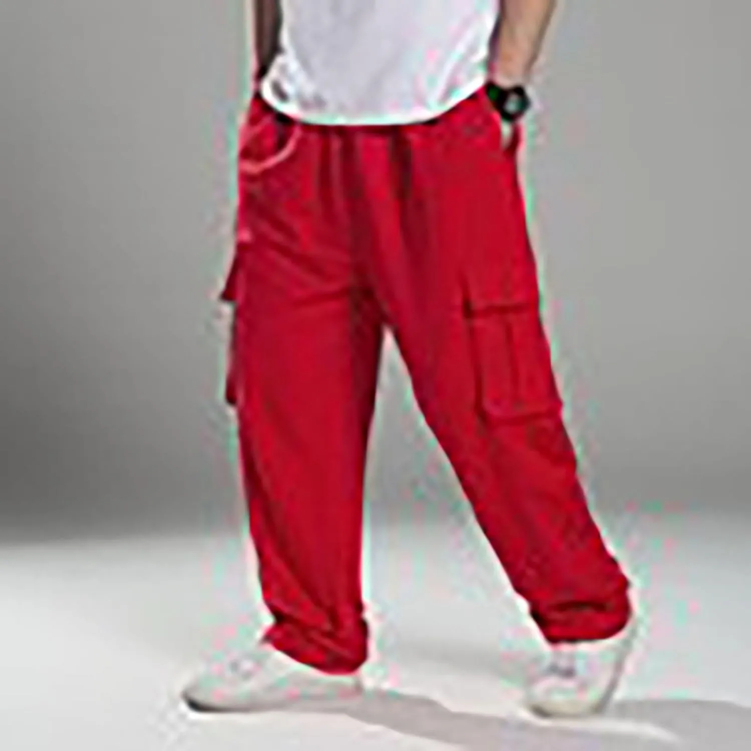 Baggy Cargo Sweatpants for Men Relaxed Fit Athletic Pants Gym Tapered Trousers Fall Casual Pants with Multi Pockets
