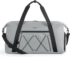 BAGSMART Gym Bags for Men Women, Sports Duffle Bag, Lightweight Weekender Duffel Bag With Shoe Compartment, Water Resistant Workout Duffle Sports Bag for Travel Fitness Swimming Yoga, Grey