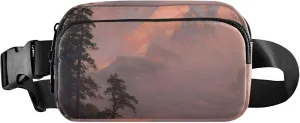 Bierstadt Albert Sunrise Matterhorn Waterproof Women Fanny Packs Anti Theft Belt Bag Bright Cross Body Waist Purse