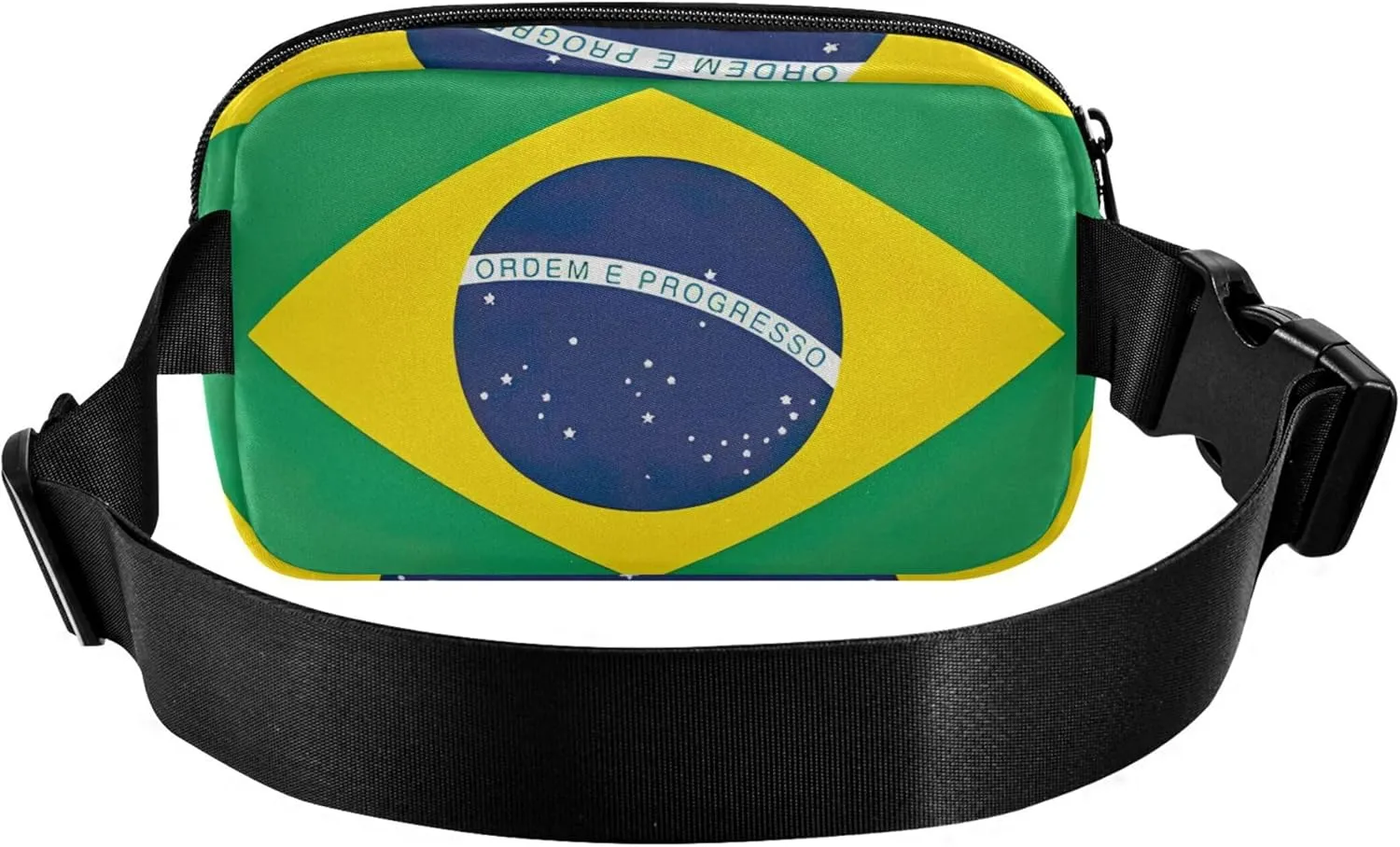 Brazil Flag Fanny Packs for Women Hiking Belt Bag Hip Pouch Waterproof Travel Waist Pouch