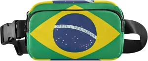 Brazil Flag Fanny Packs for Women Hiking Belt Bag Hip Pouch Waterproof Travel Waist Pouch