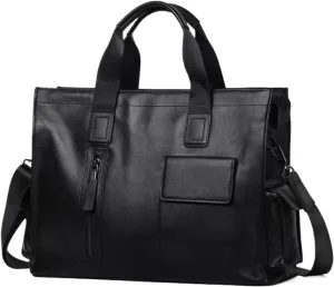 Briefcases Business Genuine Leather Men's Handbag Briefcase Men Suitable for 15 Inch Laptop Bags