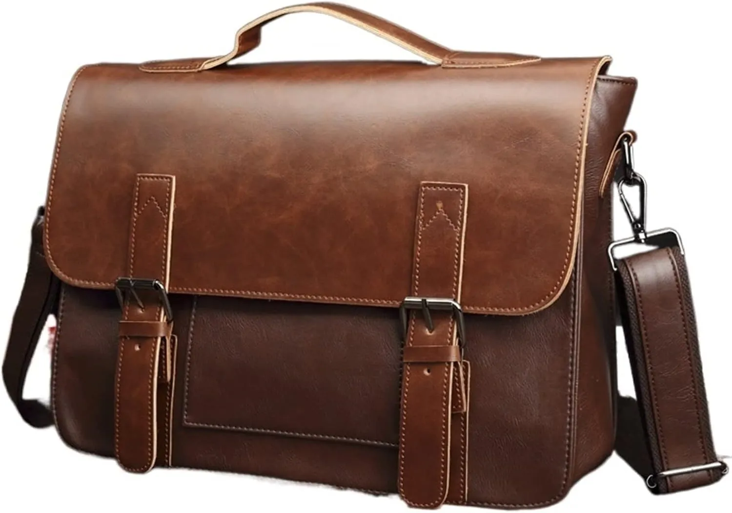 Briefcases for men Leather Men Shoulder Crossbody Bag Large Brown Travel Briefcase Business Documents Laptop Bags