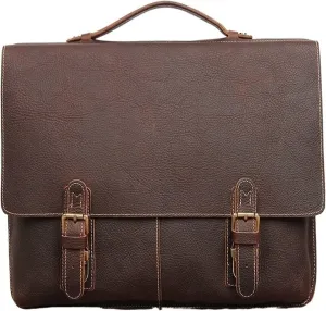 Briefcases for men Men Briefcase Bag Leather Laptop Bag For Inch Double Layer Working Totes For Men Male