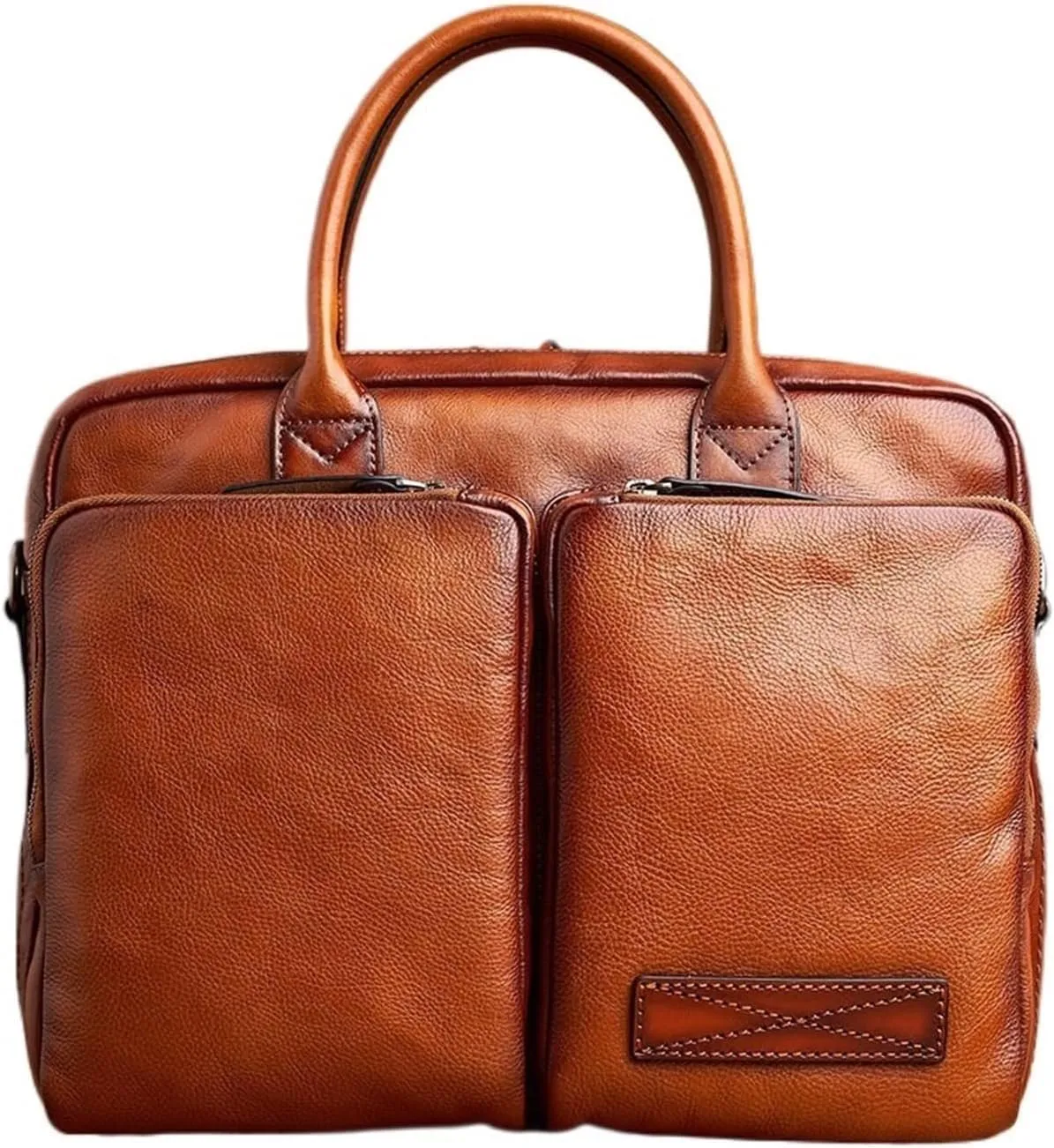 Briefcases for men MenGenuine Leather Handbag Business Casual Retro Briefcase Shoulder Messenger Tree Ointment