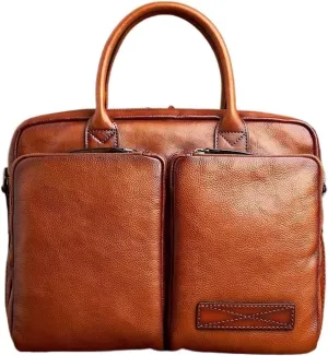 Briefcases for men MenGenuine Leather Handbag Business Casual Retro Briefcase Shoulder Messenger Tree Ointment