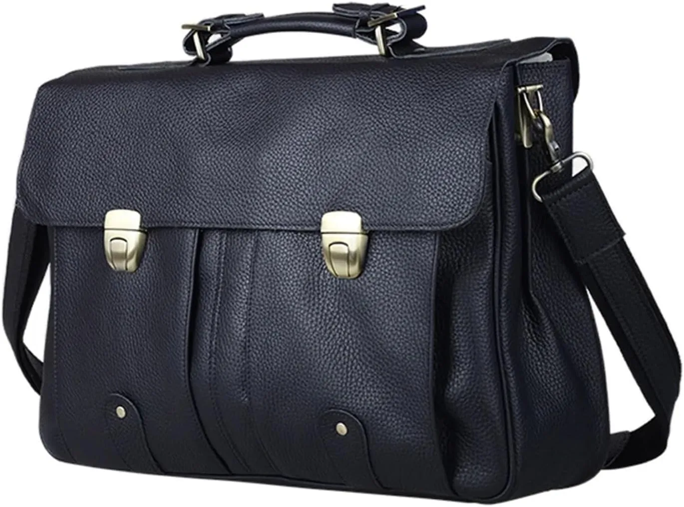 Briefcases Genuine Leather Briefcase Men Business Bag Male Portfolio Attache Case Leather 15.6" Laptop Bag