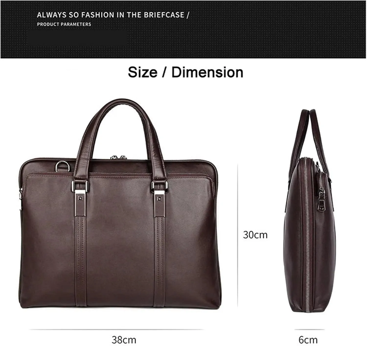 Briefcases Genuine Leather Briefcase Men Leather Business Bag 15.6" Laptop Bag 14 Male Office Bag(Coffee)