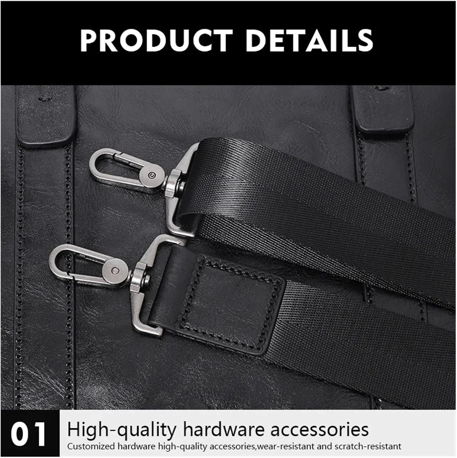 Briefcases Leather Briefcase Men's Business Handbag Men's Genuine Leather Laptop Shoulder Bag(Color 1)