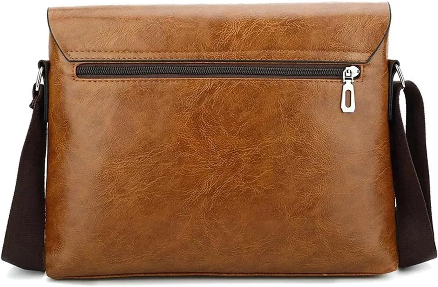 Briefcases PU Leather Color Stripe Men's Briefcase Men's Executive Briefcase Shoulder Retro Messenger Bag(Brown)