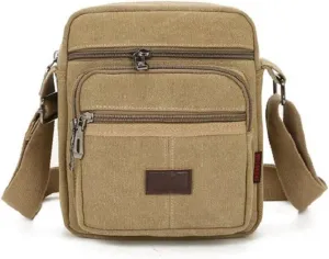 Canvas Shoulder Outdoor Casual Messenger Bags Simple Zipper Travel Business Crossbody Bag Black