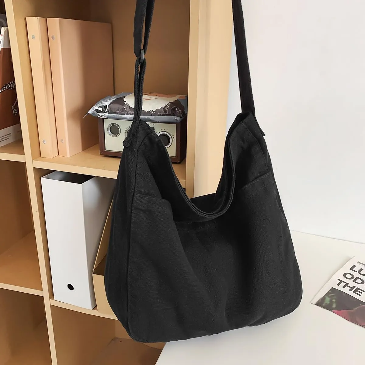 Canvas Tote Bag for Women Men Unisex Purses Women's Crossbody Handbags Hobo Shoulder Bag for Teen Girls