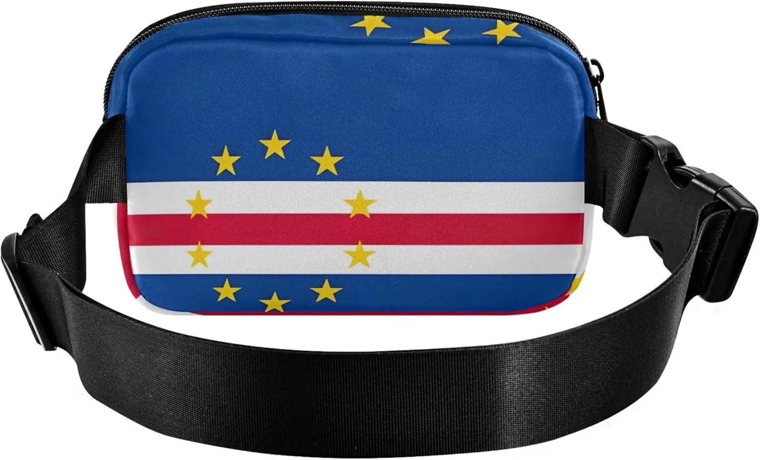 Cape Verde Flag Waterproof Fanny Packs Women Hip Bag Belt Purse Flower Waist Pack for Women