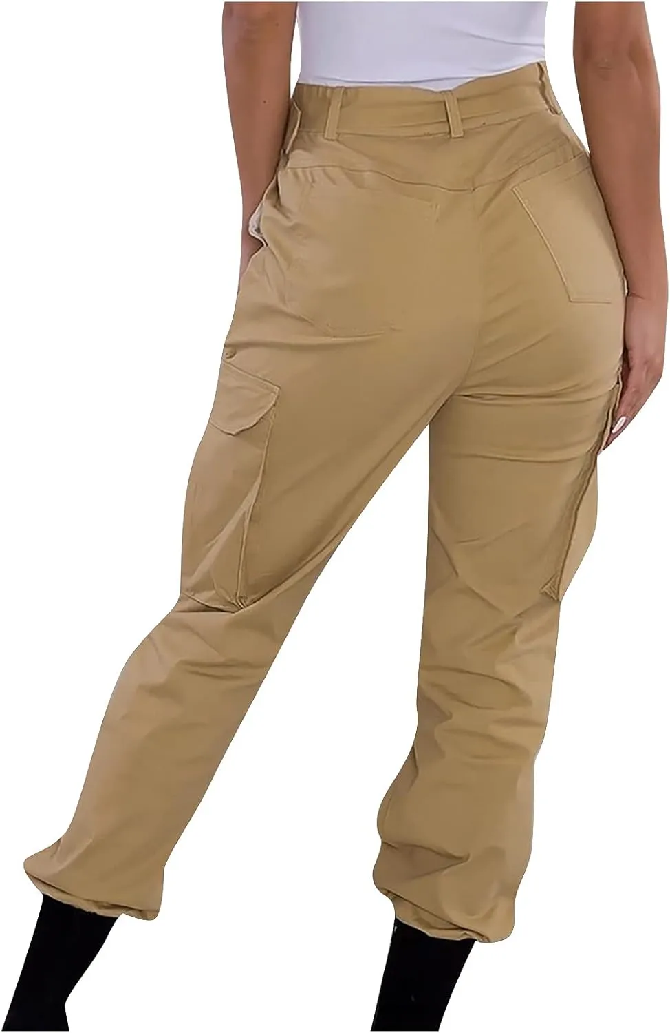 Cargo Joggers Women's Relaxed Fit Stretch Cargo Straight Pant Casual High Waist Military Outdoor Trousers Sweatpants