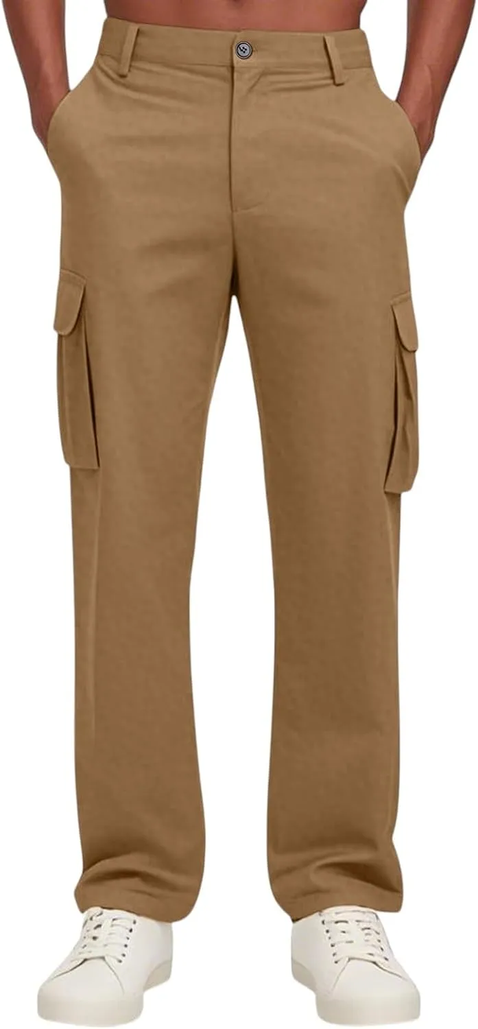 Cargo Pants Men Ripstop Relaxed Fit Trousers Hiking Tapered Joggers Hunting Water Resistant Straight Leg Pants Outdoor