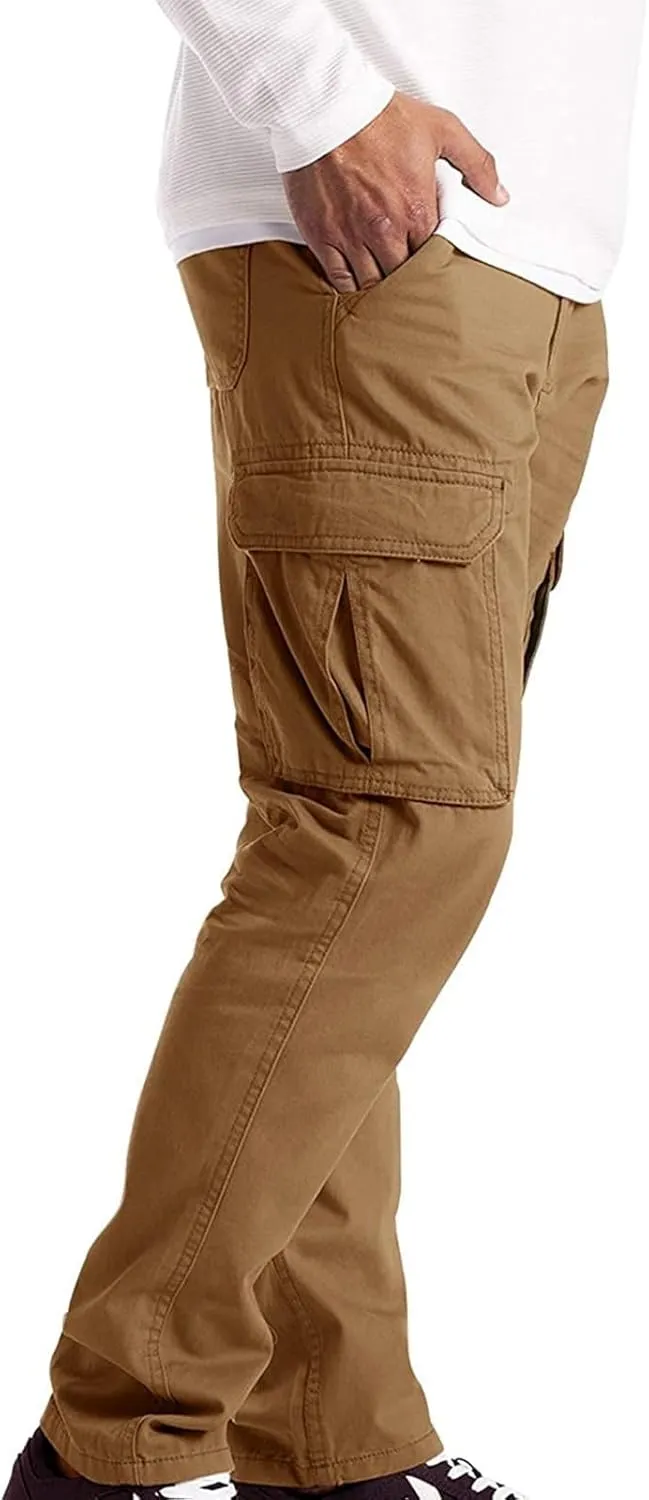 Cargo Pants Men Ripstop Relaxed Fit Trousers Hiking Tapered Joggers Hunting Water Resistant Straight Leg Pants Outdoor