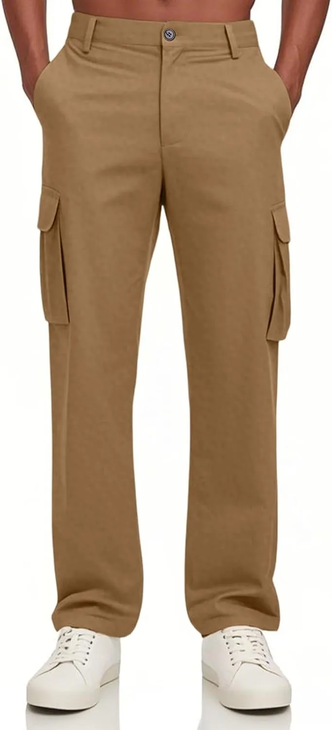 Cargo Pants Men Ripstop Relaxed Fit Trousers Hiking Tapered Joggers Hunting Water Resistant Straight Leg Pants Outdoor
