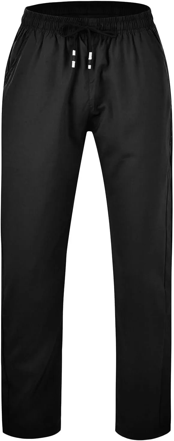 Casual Pants for Men Relaxed Fit Lightweight Drawstring Sweatpants Plus Size Elastic Waist Comfy Joggers Baggy Hiking Pants