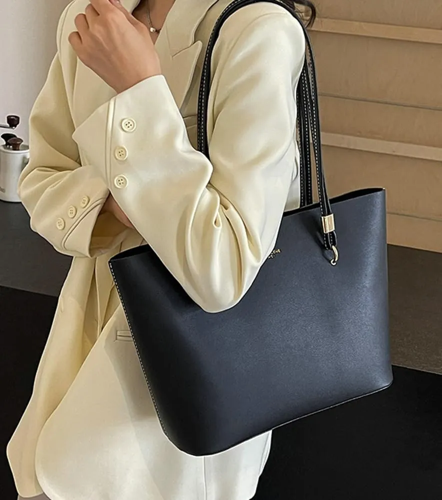 Casual Working Shoulder Bags for Women Large Vegan Leather Tote Purse Top Handle Handbags Satchels with Zipper