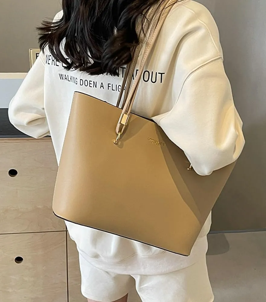 Casual Working Shoulder Bags for Women Large Vegan Leather Tote Purse Top Handle Handbags Satchels with Zipper