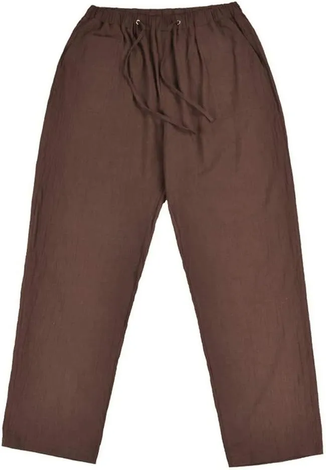 Chino Pants Mens Pants Relaxed Fit Summer Beach Trousers Cotton Linen Trouser Casual Lightweight Drawstring Yoga Pant