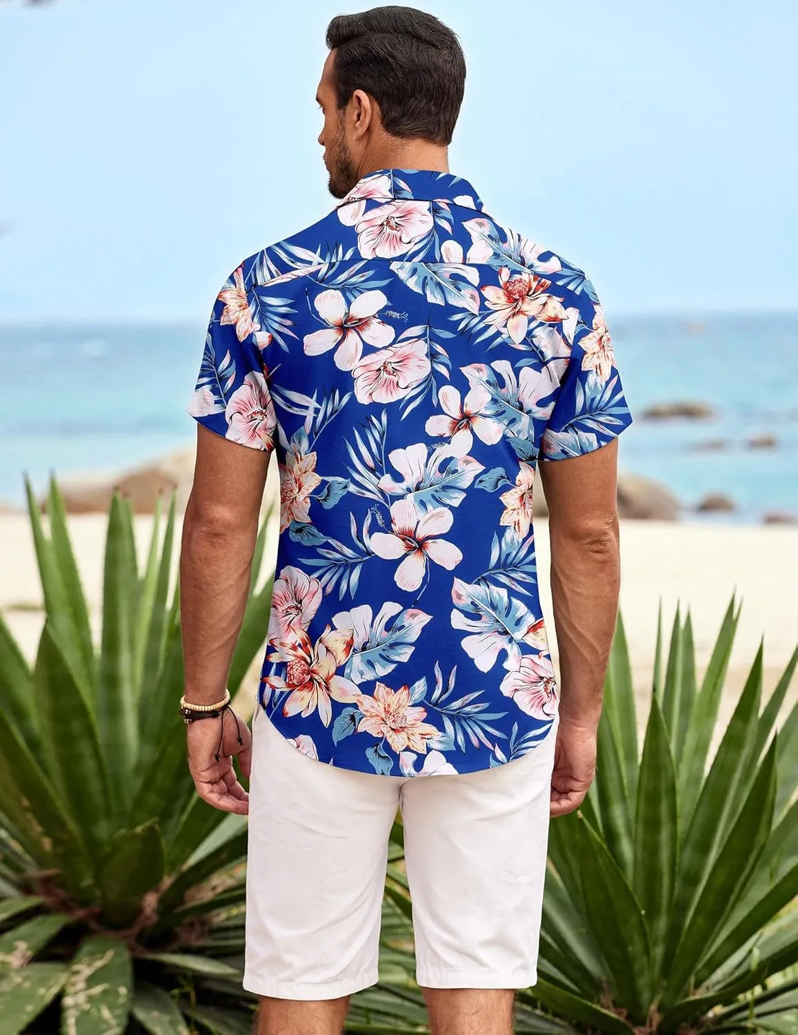 COOFANDY Mens Hawaiian Shirt Short Sleeve Button Down Shirts Tropical Summer Beach Shirts Casual Floral Aloha Shirts