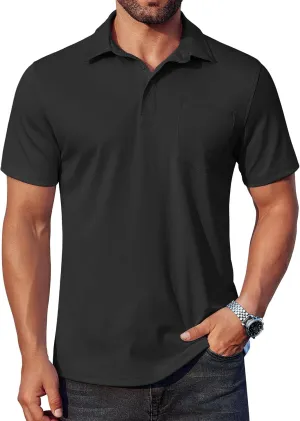 COOFANDY Men's Polo Shirts Short Sleeve Casual Shirts with Pocket