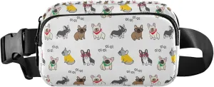 Cute French Bulldog Cartoon Fanny Pack for Women Belt Bag Hip Pouch Waterproof Festival Travel Waist Pouch
