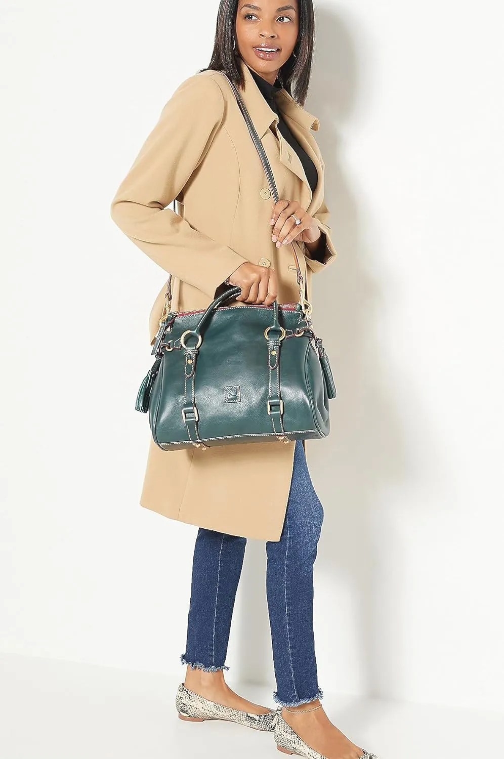 Dooney & Bourke Satchel Handbags for Women, Florentine Leather Satchel Bag with Optional Crossbody Strap