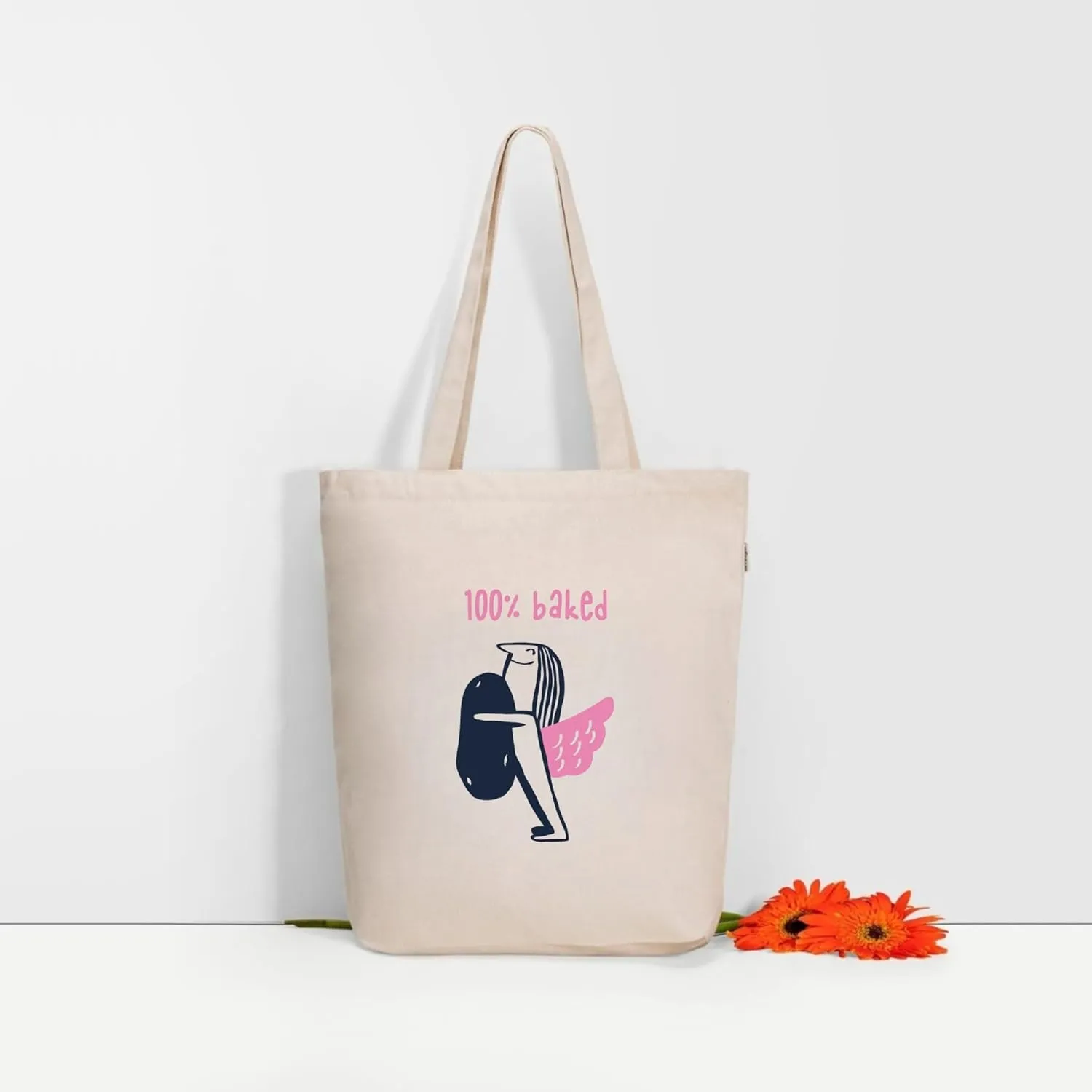 Ecoright Tote Bag for Women with Zipper, Small Tote Bag, Canvas Bag, Reusable Cotton Bag for Beach, Grocery, School & Work