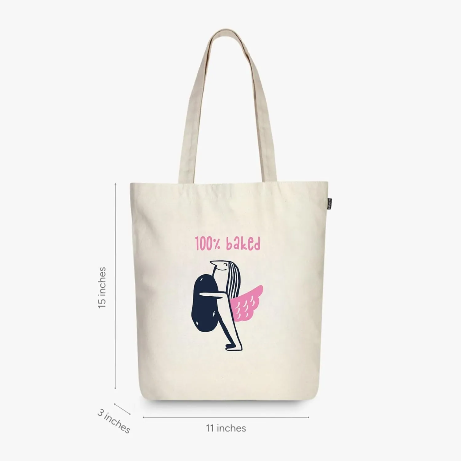 Ecoright Tote Bag for Women with Zipper, Small Tote Bag, Canvas Bag, Reusable Cotton Bag for Beach, Grocery, School & Work
