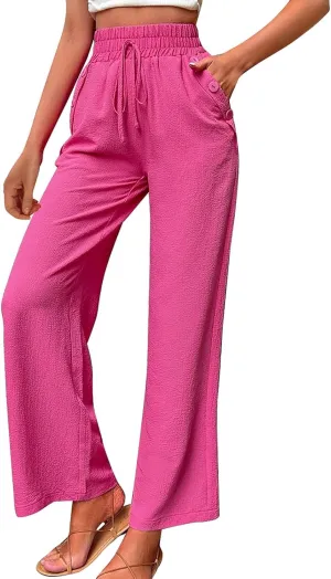 Elastic High Waisted Loose Pants Woman Relaxed Fit Baggy Clothes Black Demin Pants High Women Cargo Pants with