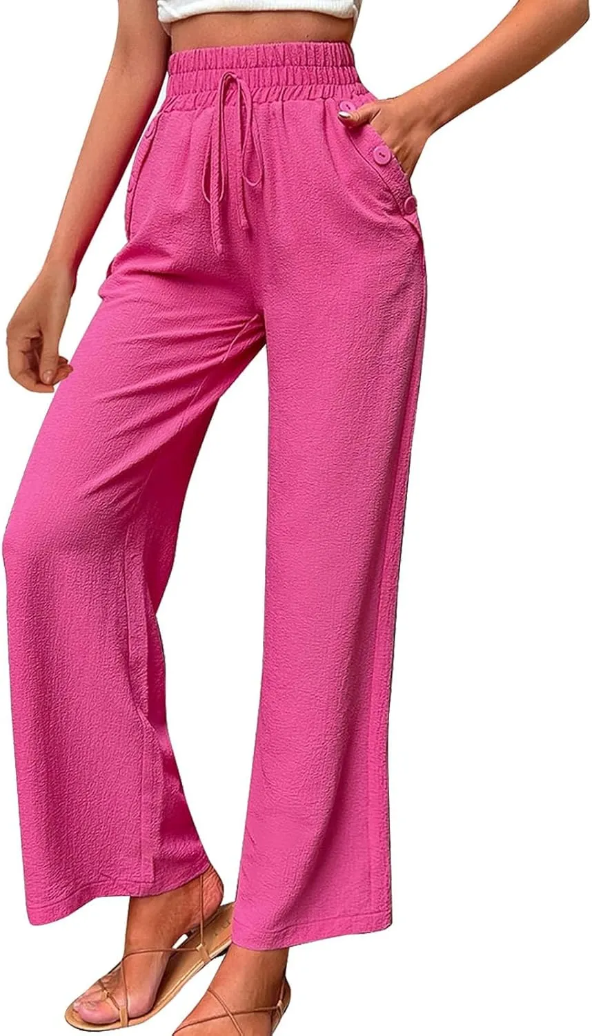 Elastic High Waisted Loose Pants Woman Relaxed Fit Baggy Clothes Black Demin Pants High Women Cargo Pants with