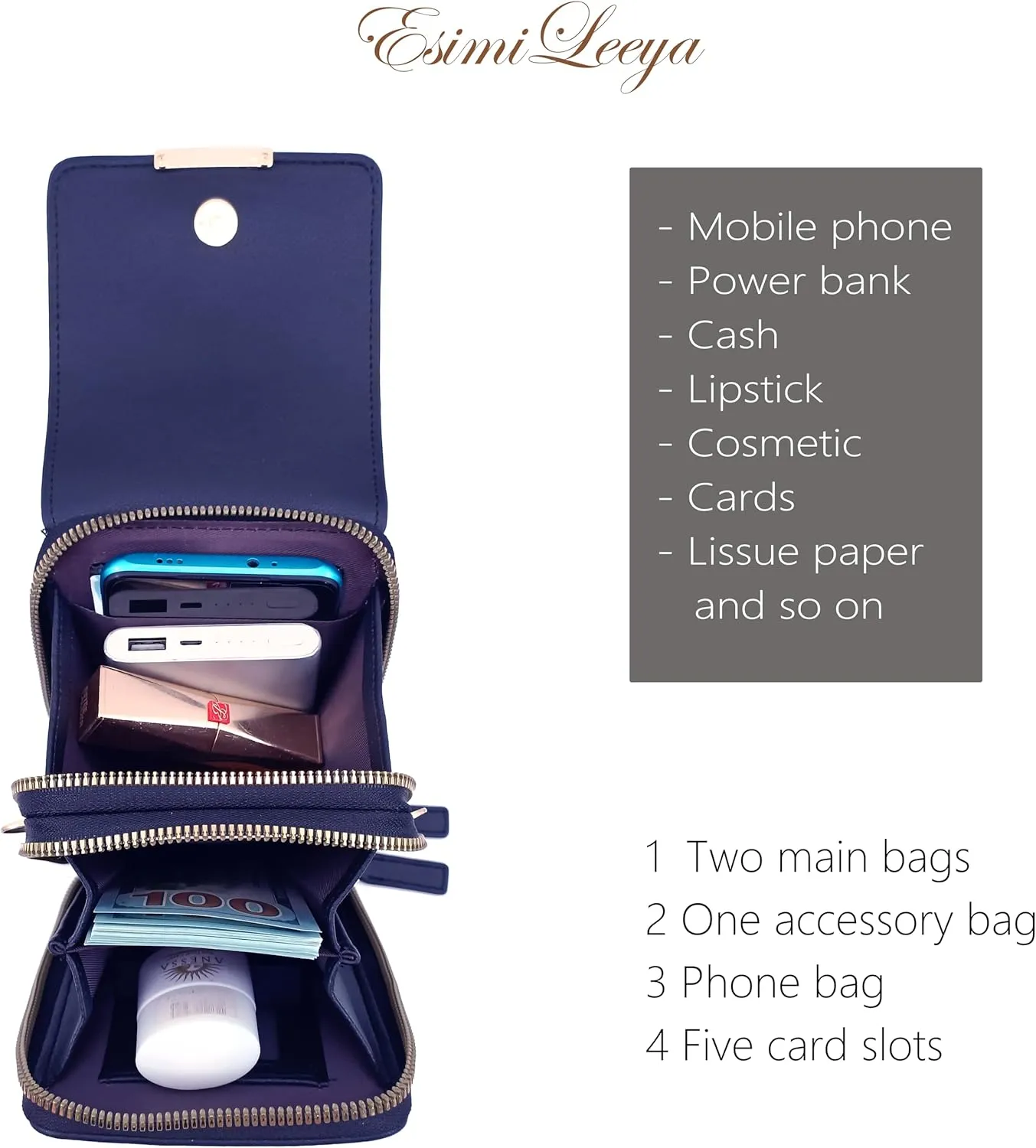 Esimileeya Small Compact Cell Phone Crossbody Bags for Women Trendy Purses Touchscreen Shoulder Bag with Credit Card Slots