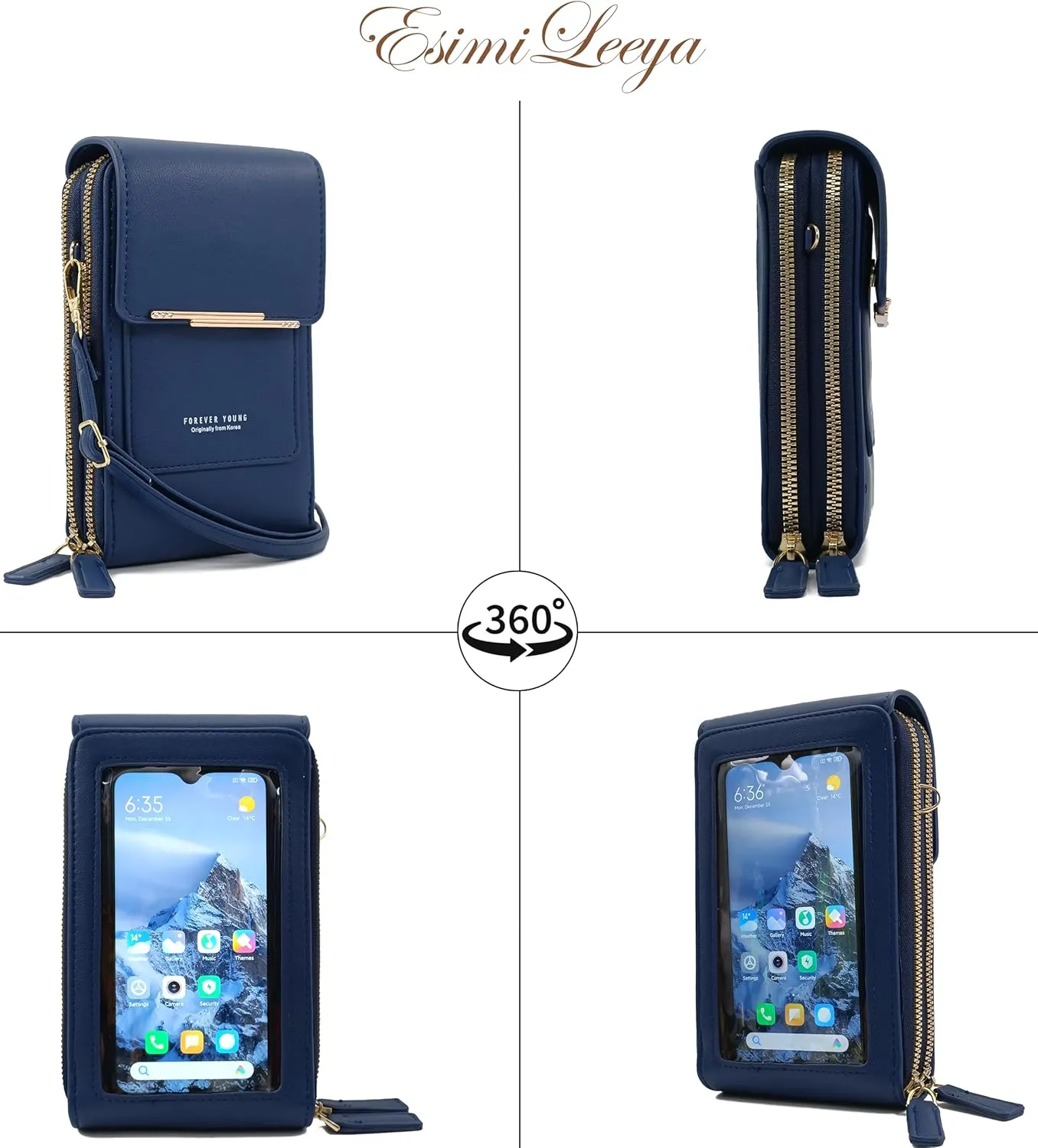 Esimileeya Small Compact Cell Phone Crossbody Bags for Women Trendy Purses Touchscreen Shoulder Bag with Credit Card Slots