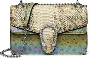 Eslcorri Satchel Purse and Crossbody Bags for Women, Leather Chain Vintage Evening Clutch Shoulder Handbags
