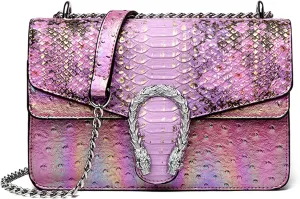 Eslcorri Satchel Purse and Crossbody Bags for Women, Leather Chain Vintage Evening Clutch Shoulder Handbags