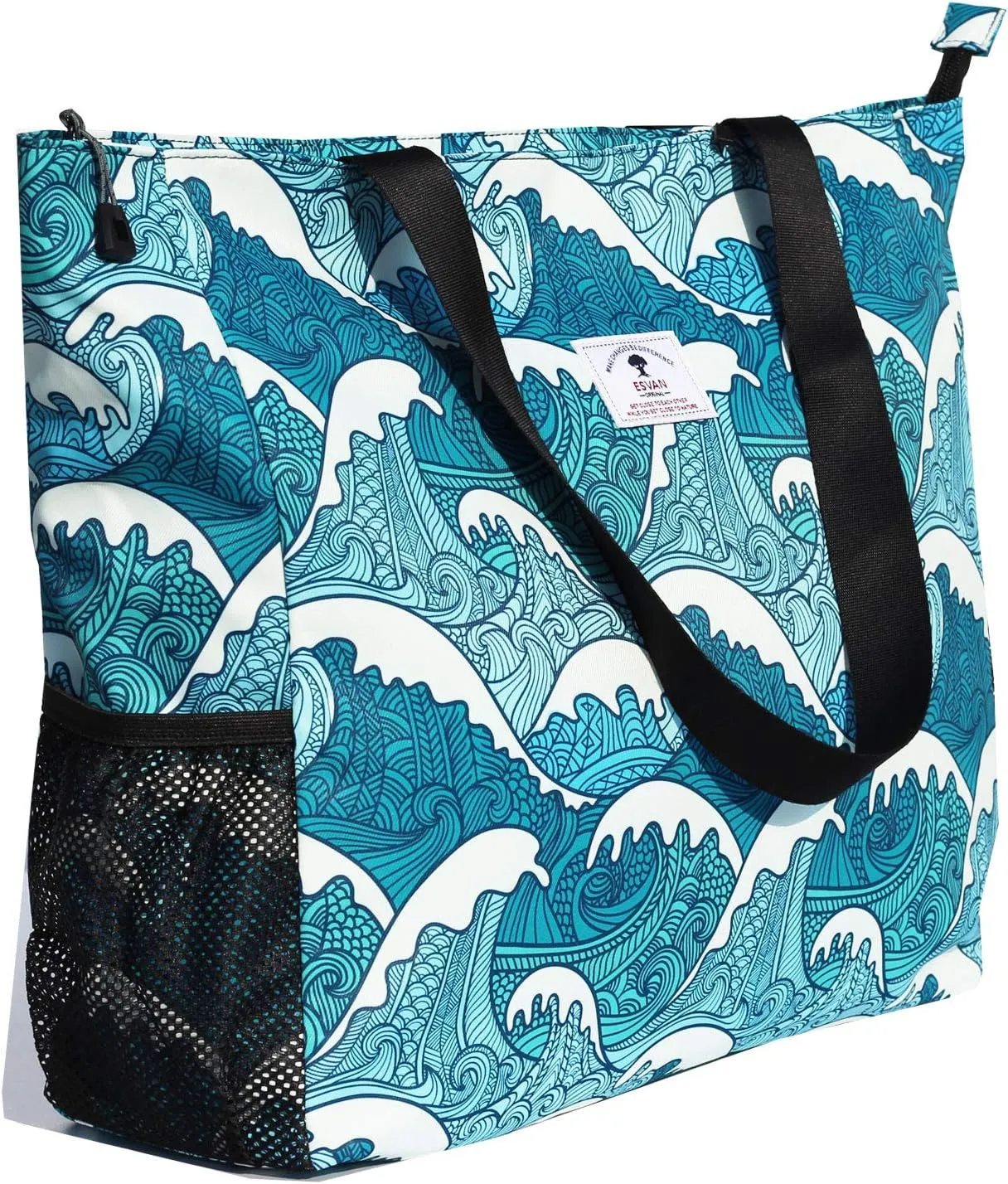 ESVAN LARGE BEACH BAG Water Resistant Lightweight 20 inch Women Oversize Tote Bag for Gym Beach Travel Pool Yoga Nurse