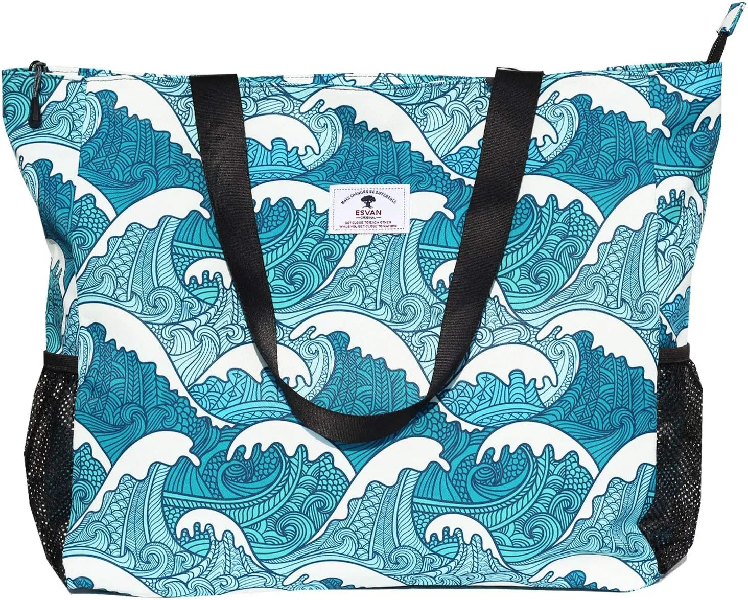 ESVAN LARGE BEACH BAG Water Resistant Lightweight 20 inch Women Oversize Tote Bag for Gym Beach Travel Pool Yoga Nurse