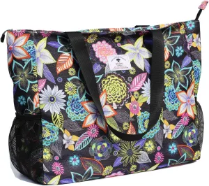 ESVAN LARGE BEACH BAG Water Resistant Lightweight 20 inch Women Oversize Tote Bag for Gym Beach Travel Pool Yoga Nurse